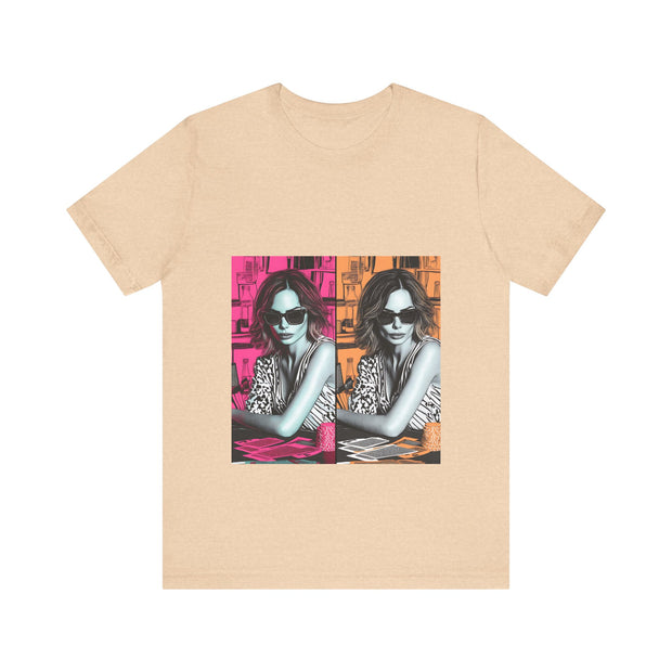 Double Vision - Women's Pop Art Poker Graphic T-Shirt | PokerCircle Design Studio