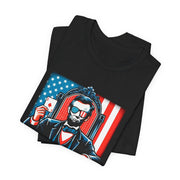 Abraham Lincoln Independence Day Poker T-Shirt - Funny Tee for Poker Lovers, Patriotic Gift, Unique American Poker Apparel - PokerCircle Design Studio