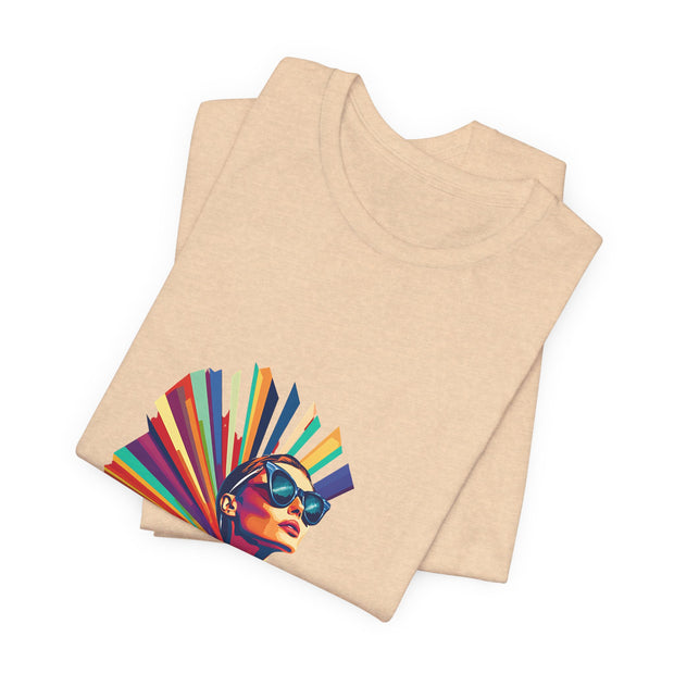 Rainbow Royale - Women's Vibrant Poker Art Graphic T-Shirt | PokerCircle Design Studio