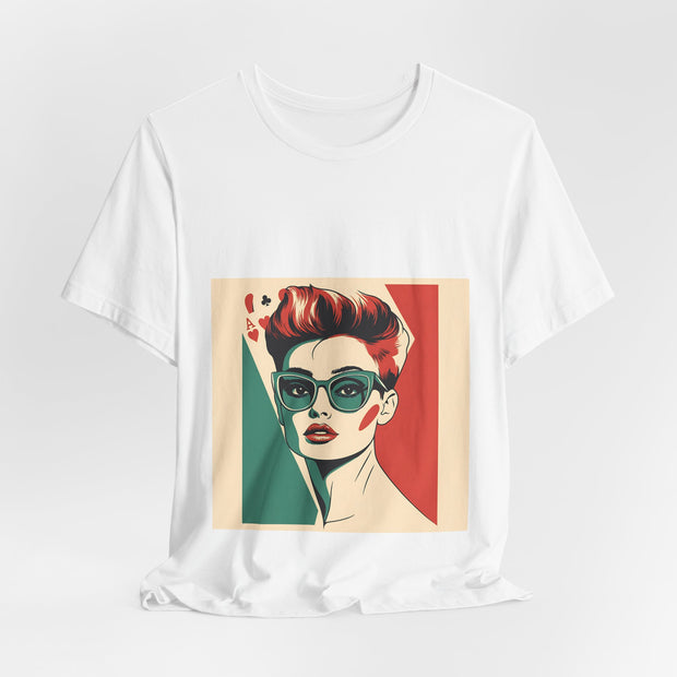 Poker Royalty - Women's Retro Poker Queen Graphic T-Shirt | PokerCircle Design Studio