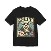 Adorable Poker Player T-Shirt – 'Cute Poker Dog' Tee for Animal and Card Game Fans