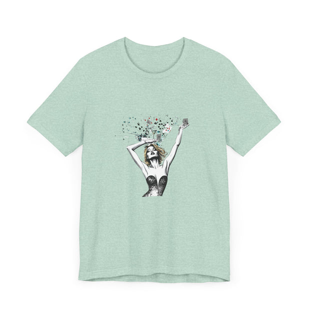 Queen of Hearts - Women's Playful Poker Art Graphic T-Shirt | PokerCircle Design Studio