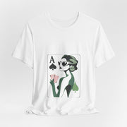 Ace of Spades - Women's Elegant Poker Queen Graphic T-Shirt | PokerCircle Design Studio