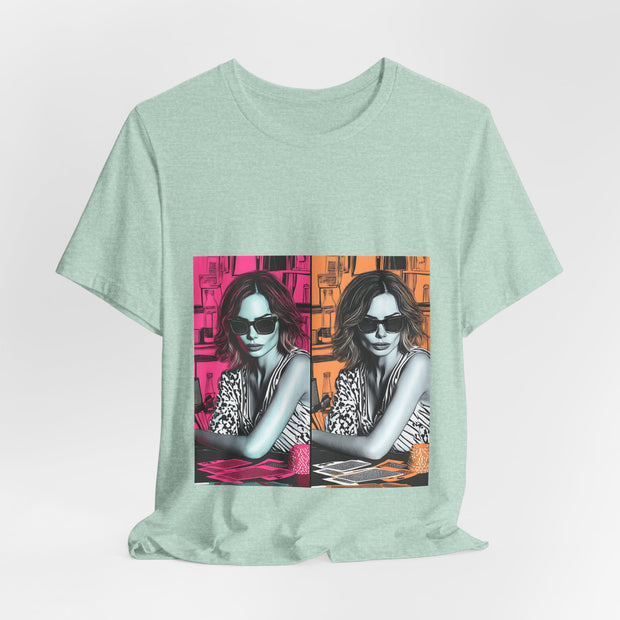 Double Vision - Women's Pop Art Poker Graphic T-Shirt | PokerCircle Design Studio