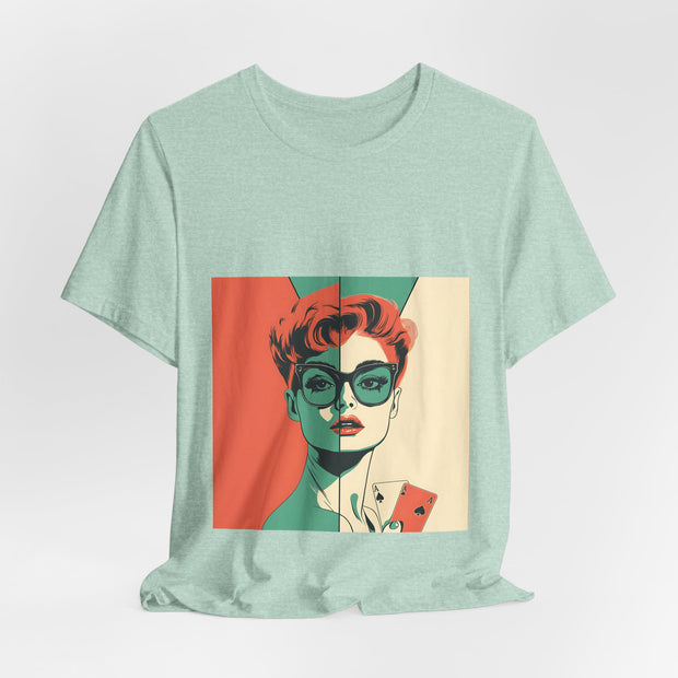 Retro Queen - Women's Vintage Poker Art Graphic T-Shirt | PokerCircle Design Studio