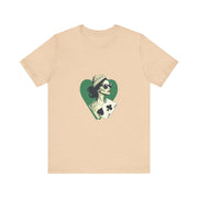 Lucky Clover - Women's Poker Queen of Clubs Graphic T-Shirt | PokerCircle Design Studio