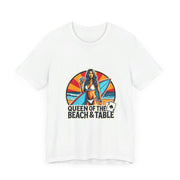 Queen of the Beach & Table Poker T-Shirt Funny Tee for Poker Lovers Perfect Gift for Gamblers - PokerCircle Design Studio