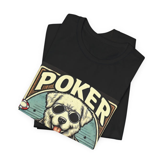 Adorable Poker Player T-Shirt – 'Cute Poker Dog' Tee for Animal and Card Game Fans