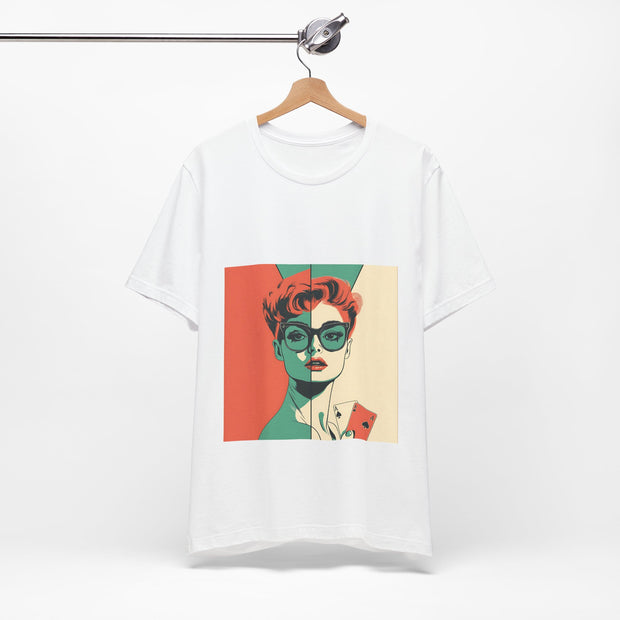 Retro Queen - Women's Vintage Poker Art Graphic T-Shirt | PokerCircle Design Studio