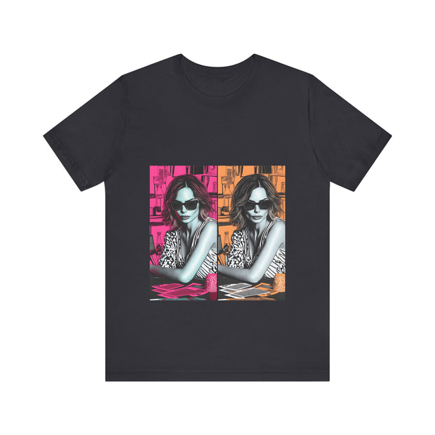 Double Vision - Women's Pop Art Poker Graphic T-Shirt | PokerCircle Design Studio