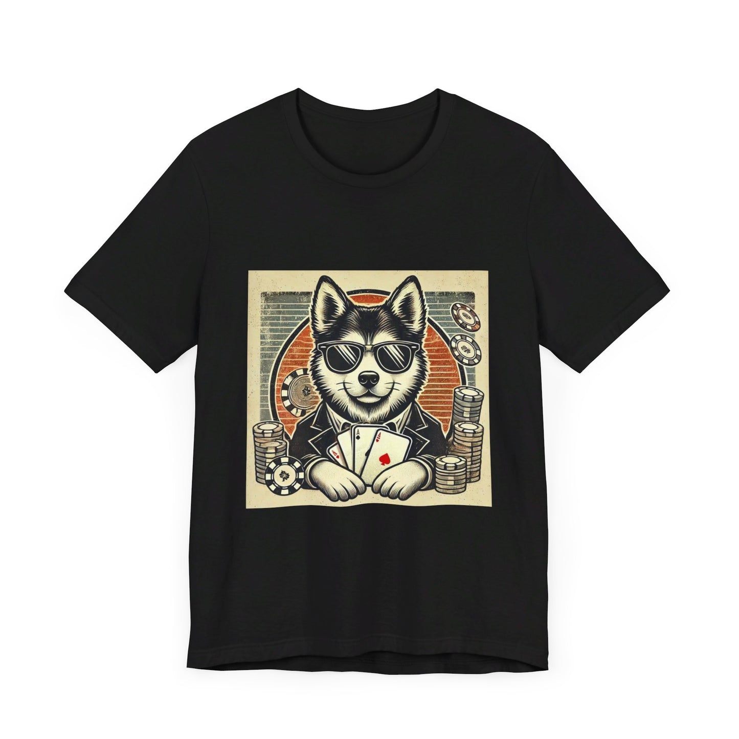 Poker Fan T-Shirt – 'Poker Dog' Whimsical Tee for Animal Lovers and Players