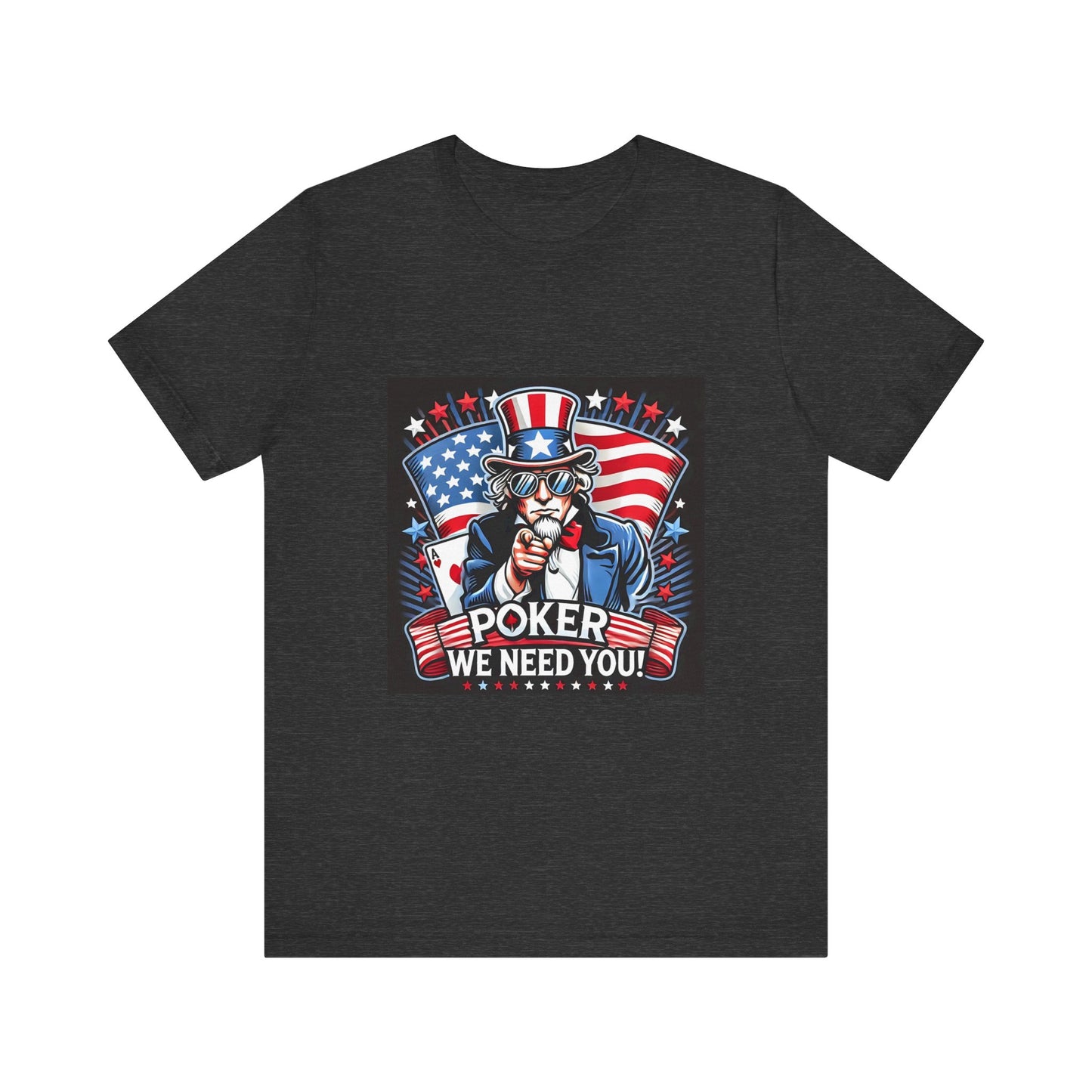 Uncle Sam Poker USA Independence Day Poker Tee - Funny T-Shirt for Poker Lovers, Patriotic Gift, Unique Casino Apparel - PokerCircle Design Studio