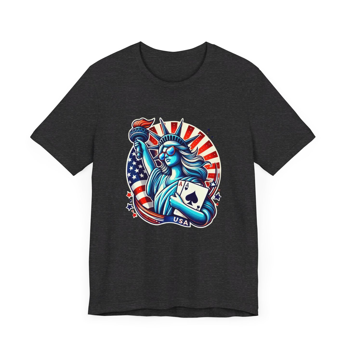 Liberty Since 1776 Poker T-Shirt - Funny Tee for Poker Lovers, Patriotic Gift, Unique Casino Apparel - PokerCircle Design Studio