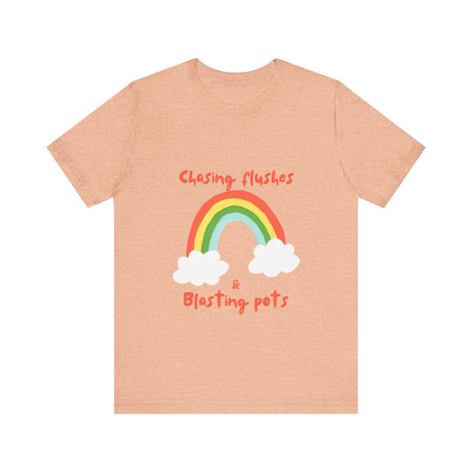 Vibrant Poker T-Shirt – 'Chasing Flushes & Blasting Pots' Tee for Joyful Players