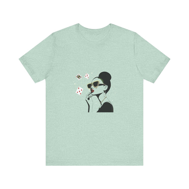 Bluff & Beauty - Women's Classy Poker Queen Graphic T-Shirt | PokerCircle Design Studio