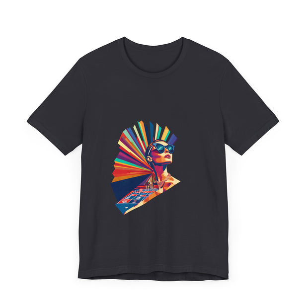 Rainbow Royale - Women's Vibrant Poker Art Graphic T-Shirt | PokerCircle Design Studio