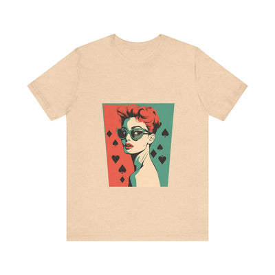 Queen of Suits - Women's Vintage Poker Art Graphic T-Shirt | PokerCircle Design Studio