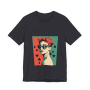 Queen of Suits - Women's Vintage Poker Art Graphic T-Shirt | PokerCircle Design Studio