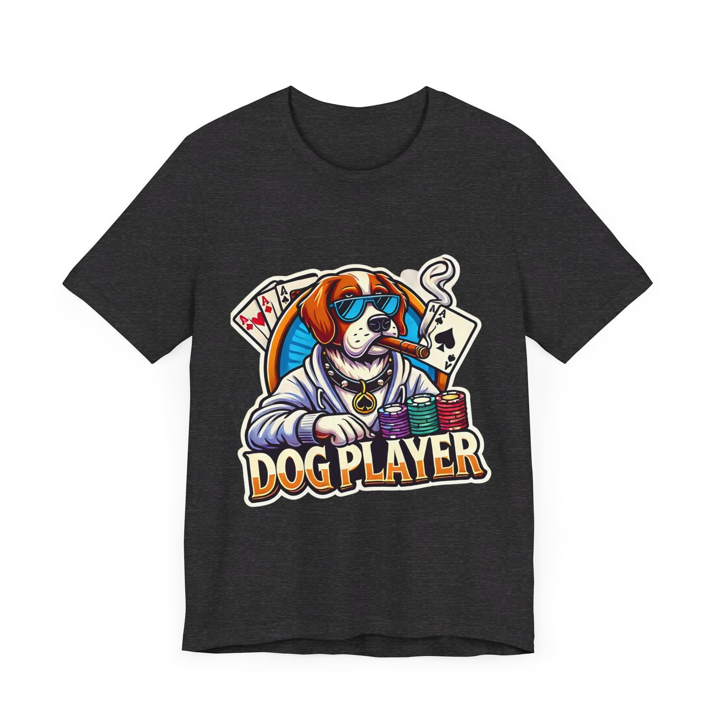 Funny Dog Player Poker T-Shirt - Perfect for Dog Lovers and Poker Enthusiasts, Comfy Cotton Tee