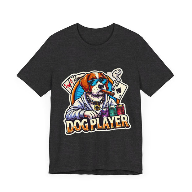 Funny Dog Player Poker T-Shirt - Perfect for Dog Lovers and Poker Enthusiasts, Comfy Cotton Tee