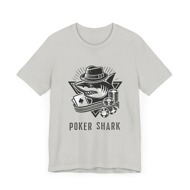 Poker Player T-Shirt – 'Poker Shark' Graphic Tee for Competitive Gamers