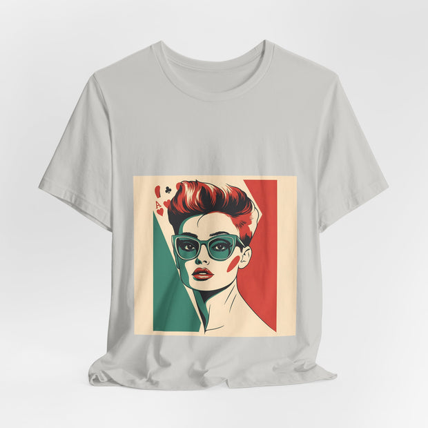 Poker Royalty - Women's Retro Poker Queen Graphic T-Shirt | PokerCircle Design Studio