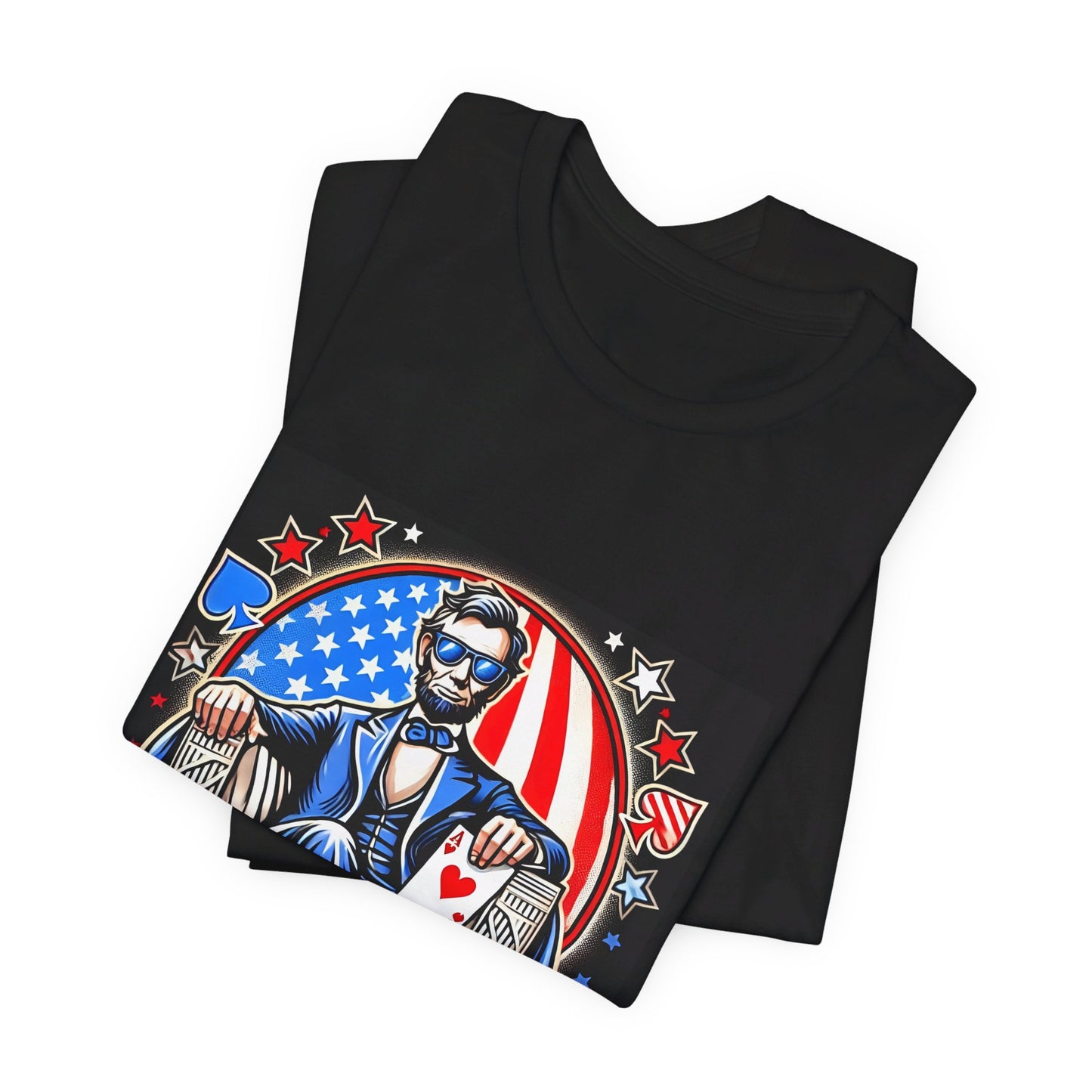 Poker in the USA T-Shirt - Funny Tee for Poker Lovers, Patriotic Gift, Unique Casino Apparel - PokerCircle Design Studio