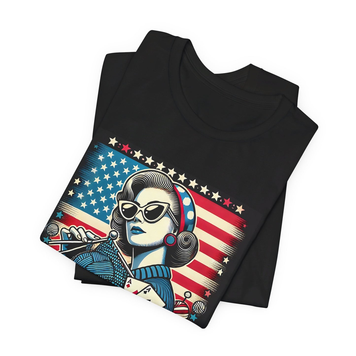 Betsy Ross Poker USA Independence Day Poker Tee - Funny T-Shirt for Poker Lovers, Patriotic Gift, Unique Casino Apparel - PokerCircle Design Studio