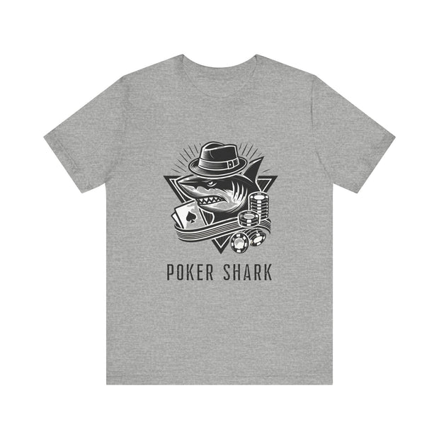 Poker Player T-Shirt – 'Poker Shark' Graphic Tee for Competitive Gamers