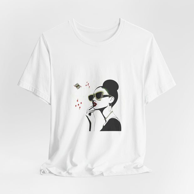 Bluff & Beauty - Women's Classy Poker Queen Graphic T-Shirt | PokerCircle Design Studio