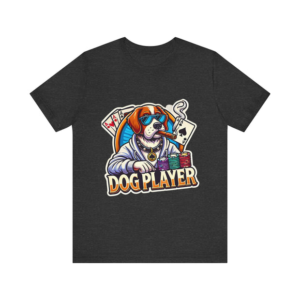 Funny Dog Player Poker T-Shirt - Perfect for Dog Lovers and Poker Enthusiasts, Comfy Cotton Tee