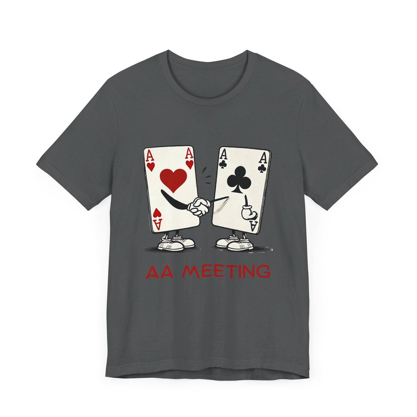 Poker Humor T-Shirt – 'AA Meeting' Pocket Aces Tee for Card Players