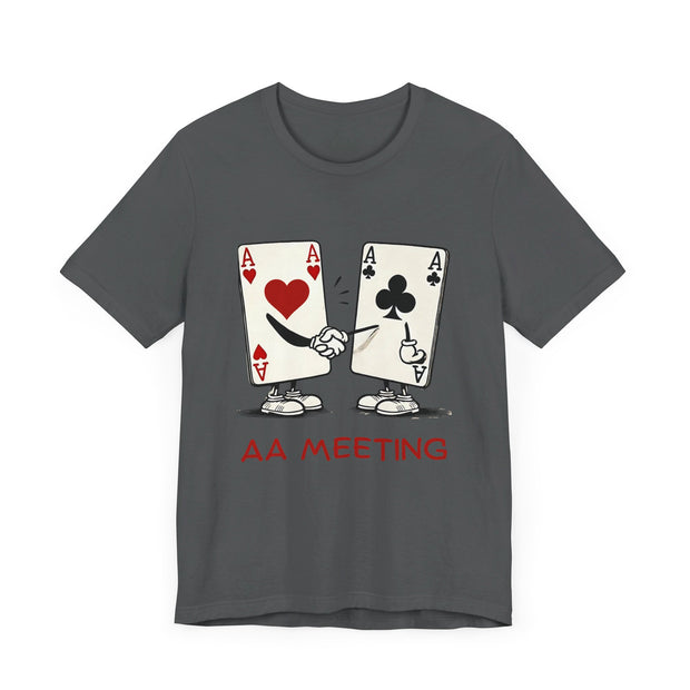 Poker Humor T-Shirt – 'AA Meeting' Pocket Aces Tee for Card Players