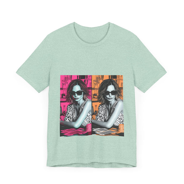 Double Vision - Women's Pop Art Poker Graphic T-Shirt | PokerCircle Design Studio