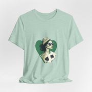 Lucky Clover - Women's Poker Queen of Clubs Graphic T-Shirt | PokerCircle Design Studio