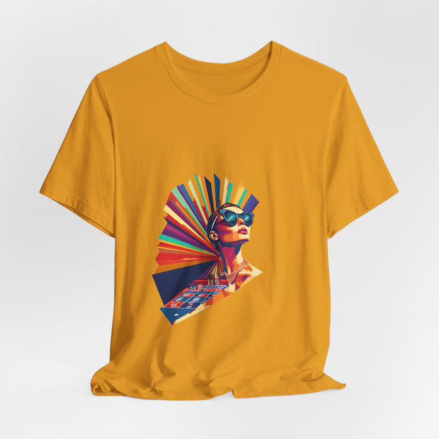 Rainbow Royale - Women's Vibrant Poker Art Graphic T-Shirt | PokerCircle Design Studio