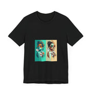 Dual Deal - Women's Playful Poker Double Graphic T-Shirt | PokerCircle Design Studio