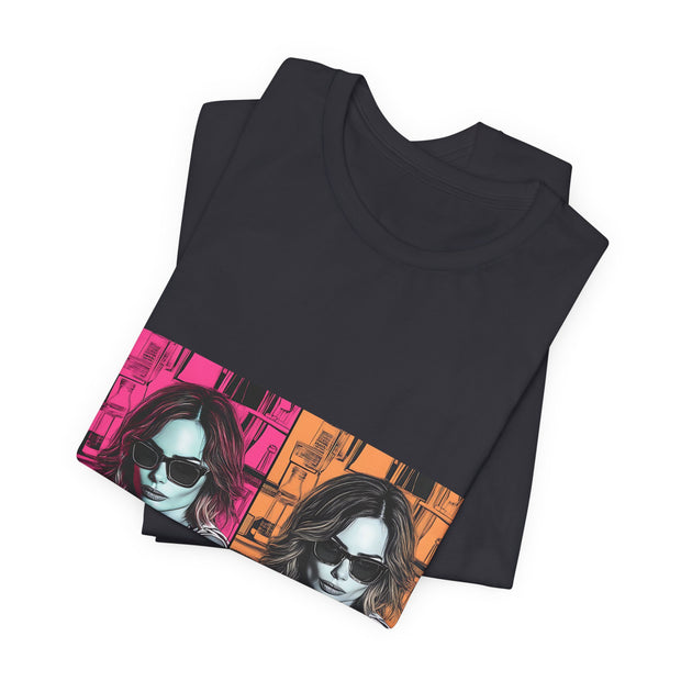 Double Vision - Women's Pop Art Poker Graphic T-Shirt | PokerCircle Design Studio