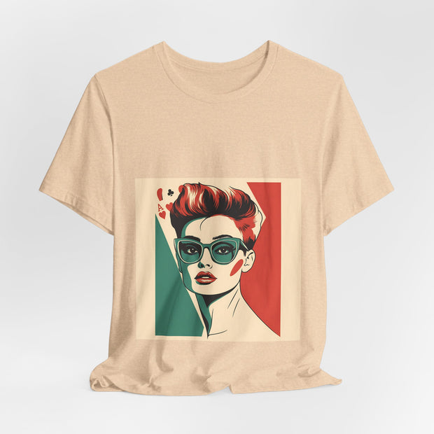 Poker Royalty - Women's Retro Poker Queen Graphic T-Shirt | PokerCircle Design Studio