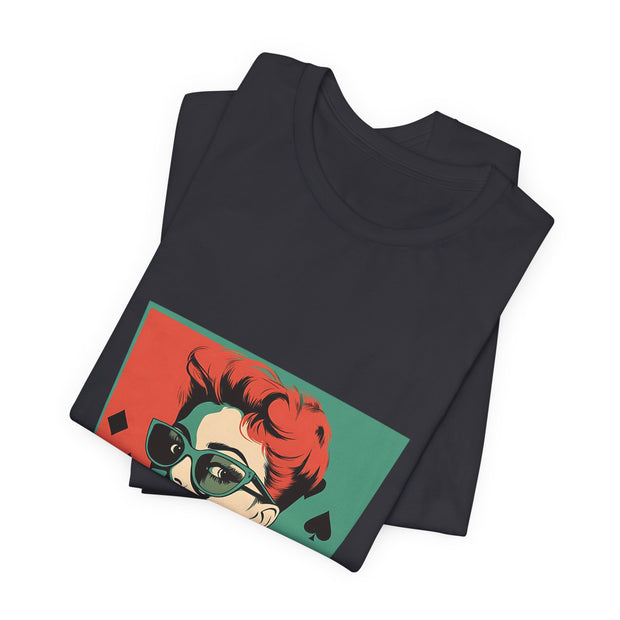 Queen of Suits - Women's Vintage Poker Art Graphic T-Shirt | PokerCircle Design Studio