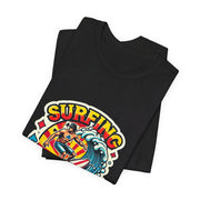 Surfing the Deck Poker T-Shirt - Funny Tee for Poker Lovers, Unique Gift for Gamblers - PokerCircle Design Studio