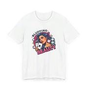 Bluffing Beauty Retro Pop Art Poker T-Shirt Funny Tee for Poker Lovers Ideal Gift Vibrant Design - PokerCircle Design Studio