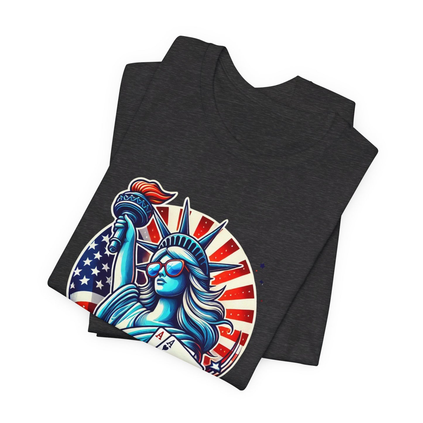 Liberty Since 1776 Poker T-Shirt - Funny Tee for Poker Lovers, Patriotic Gift, Unique Casino Apparel - PokerCircle Design Studio