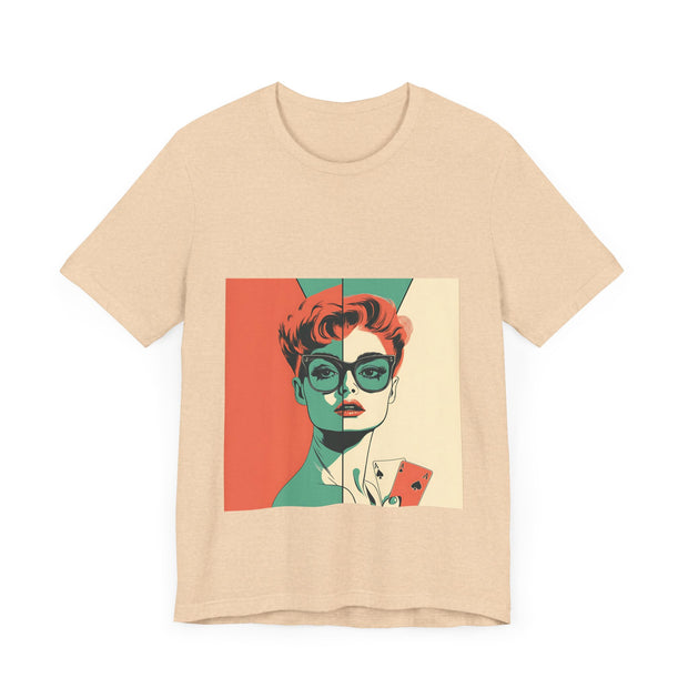 Retro Queen - Women's Vintage Poker Art Graphic T-Shirt | PokerCircle Design Studio