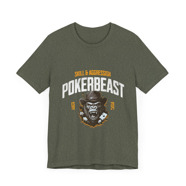 Pokerbeast T-Shirt – Skill & Aggression Poker Apparel by PokerCircle Design Studio