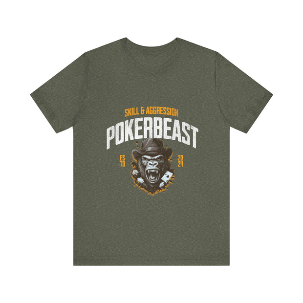 Pokerbeast T-Shirt – Skill & Aggression Poker Apparel by PokerCircle Design Studio