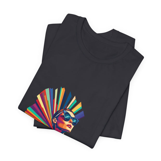 Rainbow Royale - Women's Vibrant Poker Art Graphic T-Shirt | PokerCircle Design Studio