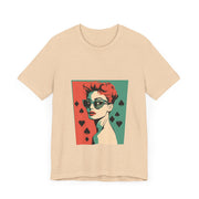 Queen of Suits - Women's Vintage Poker Art Graphic T-Shirt | PokerCircle Design Studio