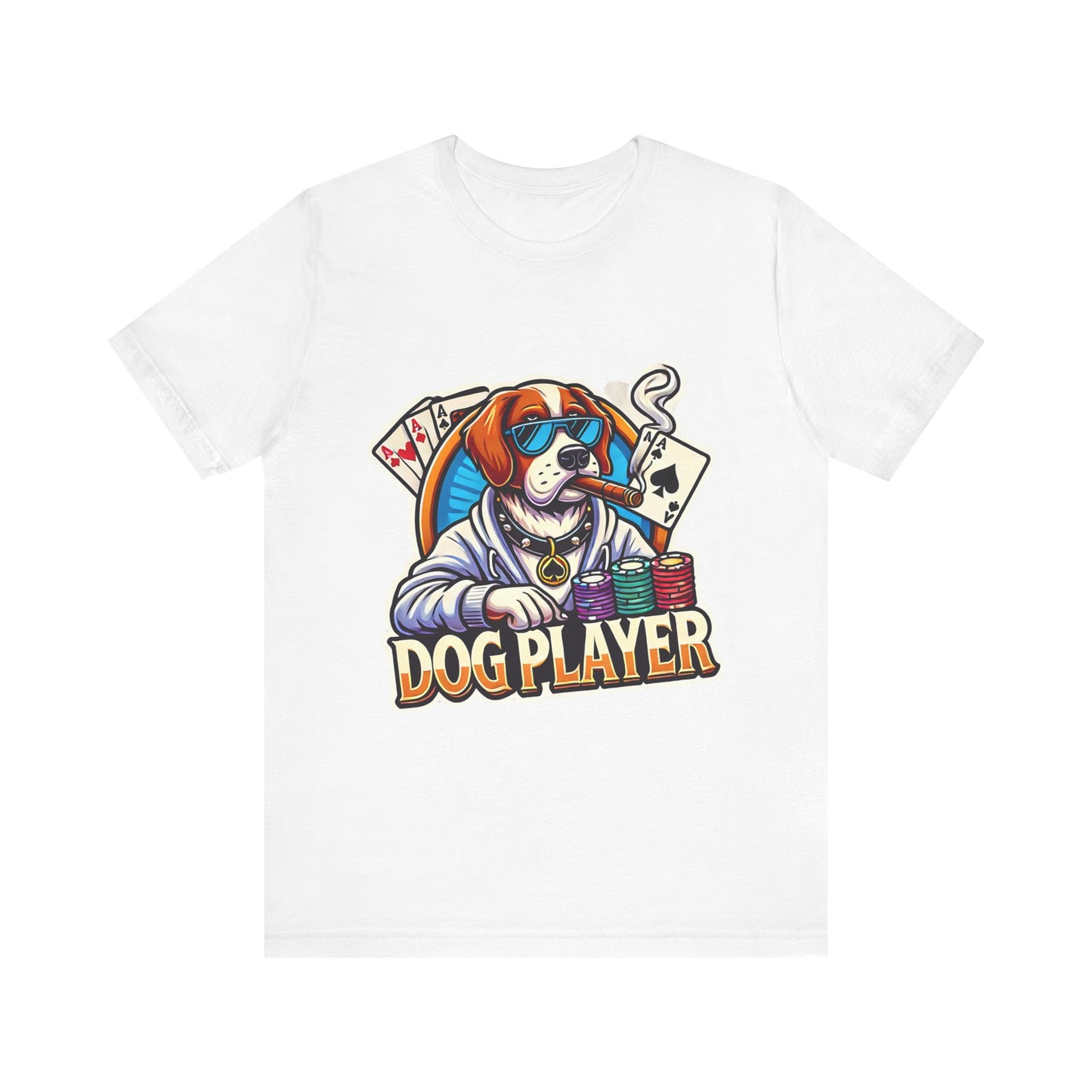 Funny Dog Player Poker T-Shirt - Perfect for Dog Lovers and Poker Enthusiasts, Comfy Cotton Tee