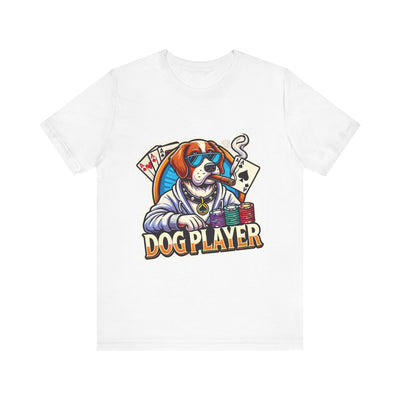 Funny Dog Player Poker T-Shirt - Perfect for Dog Lovers and Poker Enthusiasts, Comfy Cotton Tee